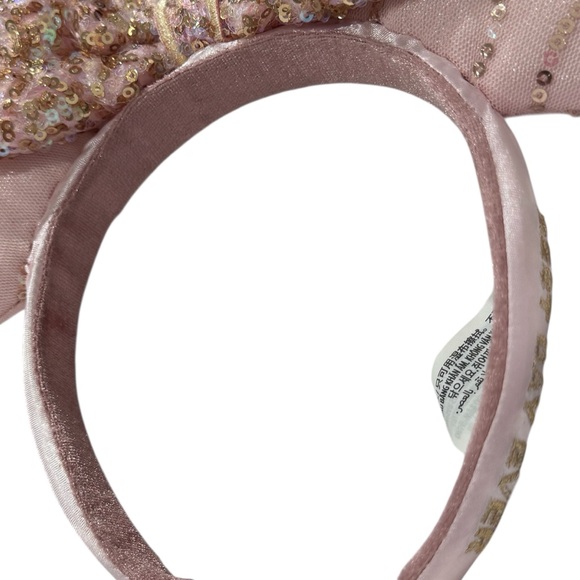Disney Parks Minnie Mouse All Pink Sparkly Sequins BEST DAY EVER Headband Ears - Picture 8 of 12